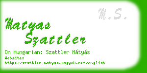matyas szattler business card