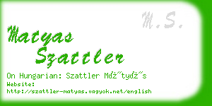 matyas szattler business card